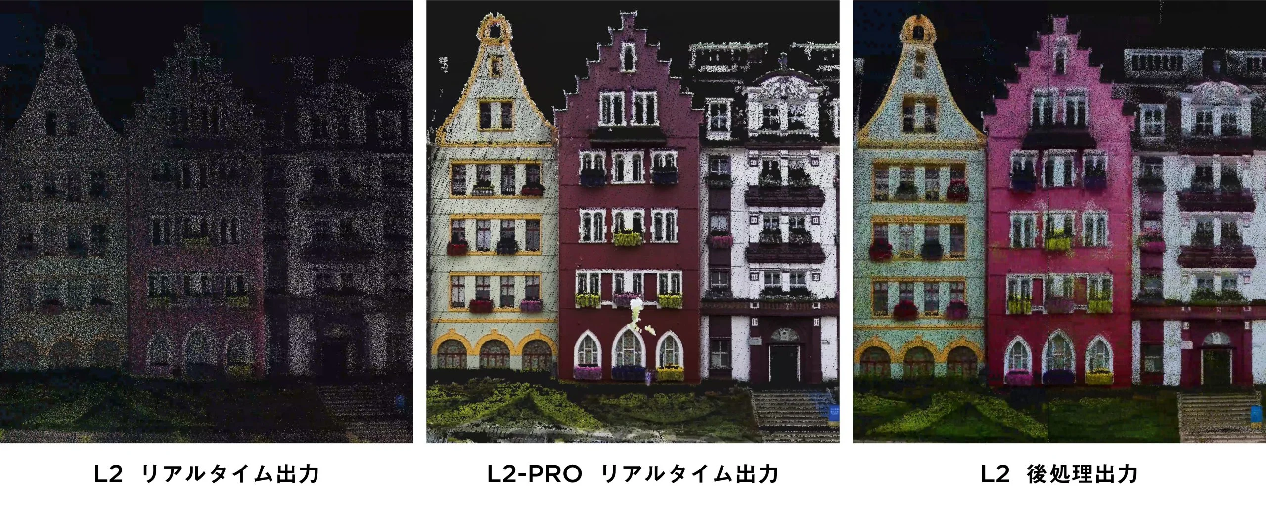 Lixel L2 Proで取得した高密度点群データの表示例